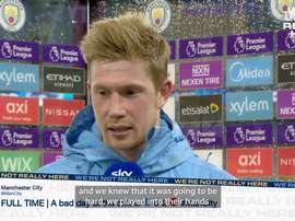 Kevin de Bruyne speaks after Man Utd ended Man City's 21 game winning run. DUGOUT