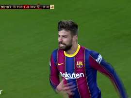 Gerard Pique forced extra-time with a header for Barca against Sevilla. DUGOUT