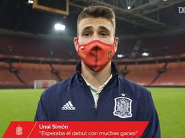Unai Simón habló para el canal de la RFEF al terminar el partido en Ámsterdam. Dugout