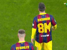 O gesto do Barça em homenagem ao Dia Internacional da Mulher. Captura/MovistarlaLiga
