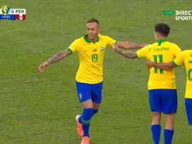 Gabriel Jesus fait danser Trauco et Everton ouvre la marque. Capture/DIRECTVSports