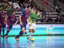 El Barça no pudo seguir tras el Movistar. Twitter/FCBfutbolsala