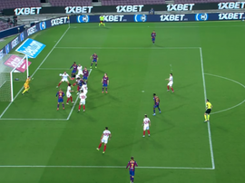 Piqué marca e leva o jogo para a prorrogação. Captura/Telecinco