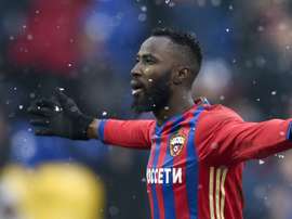 Lacina Traoré dans un match avec le CSKA de Moscou. AFP