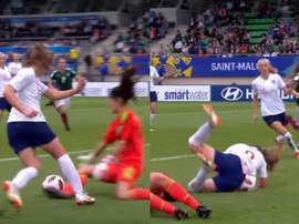 Hemp scored a hat-trick as England beat Mexico. Screenshot/FIFA TV