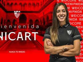 Paula Nicart jugó el pasado curso en el Espanyol. Twitter/SevillaFCFemenino