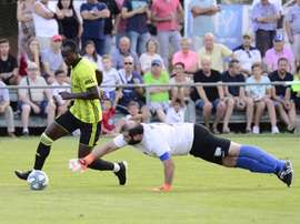 Dwamena anotó seis goles en la victoria. Twitter/RealZaragoza