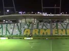 Las lluvias mermaron el sistema de iluminación del estadio Centenario de Armenia. Youtube