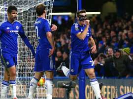 Jugadores del Chelsea, durante el partido contra el West Bromwich. Twitter