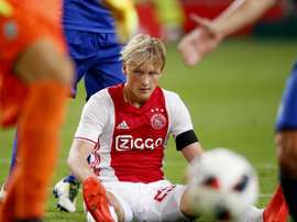 Dolberg happy for Ajax to resist Roma bids. AFP