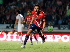 Leobardo López celebra su tanto, el tercero en la victoria de Veracruz ante Toluca por 3-2. ClubTiburonesRojos