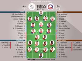 Les compositions officielles : Ajax - Lille. besoccer