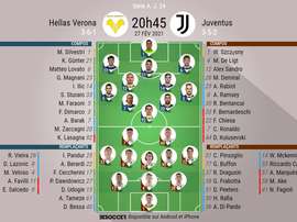 Les compositions officielles : Hellas Verona - Juventus. besoccer