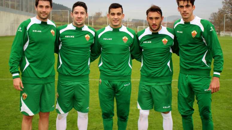 Los cinco refuerzos invernales del Elche: Álex Felip, Noblejas, Cristaldo, Eldin y Hugo Fraile. ElcheCF