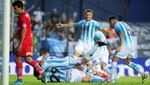 La nueva estrella de Racing lució los colores del Barça de niño