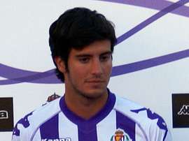 Marc Valiente, nuevo jugador del Maccabi Haifa, durante la presentación de la camiseta del Valladolid en 2011. Rastrojo.