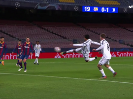 Mckennie puts Juve 2-0 up. Screenshot/Movistar+LigadeCampeones