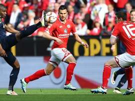 Modeste anotó dos goles en la victoria que sitúa líder al Köln. EFE/Archivo