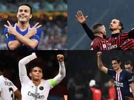 Pedro, Ibrahimovic, Thiago Silva e Cavani estão prestes a trocar de clubes. EFE - AFP