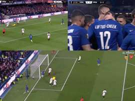 Loftus-Cheek ouvre la marque pour Chelsea. Capture/GOL