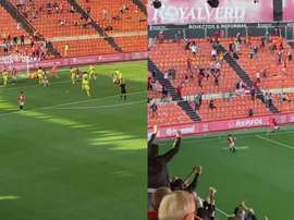 El portero del Nàstic marcó en el último minuto. Capturas/Twitter/NASTICTARRAGONA