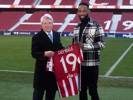 Moussa Dembélé présenté par l'Atlético de Madrid. afp
