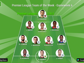 Premier League Team of the Week, Gameweek 6. BeSoccer