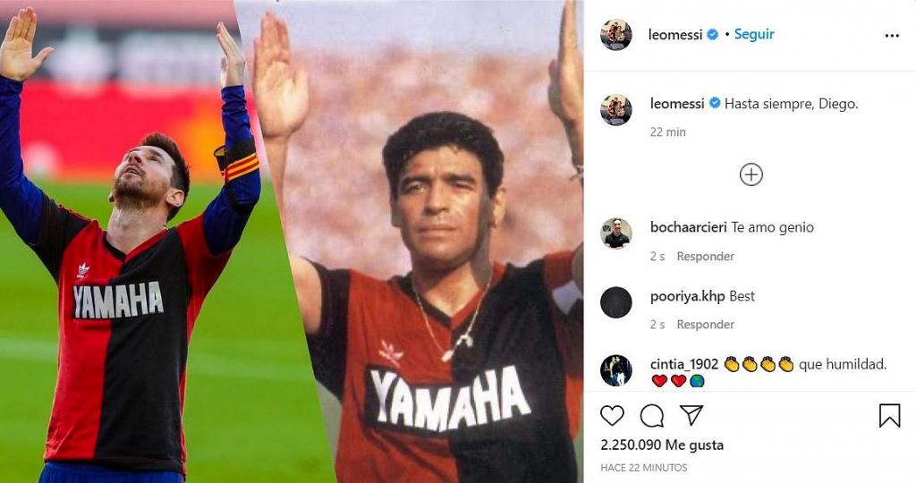 Messi S Final Goodbye To Maradona See You Forever Diego Besoccer