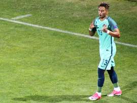 Rui Pedro celebra el gol de Portugal ante Georgia en el Europeo Sub 19. FPF