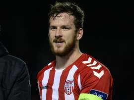 Ryan McBride, lors d'un match de la ligue irlandaise avec le Derry City. Twitter/DerryCityfc