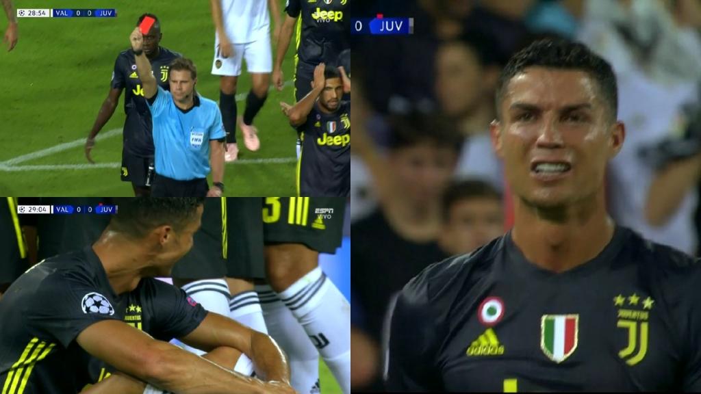 Carton Rouge Pour Cristiano Il Quitte En Larmes Le Mestalla Besoccer